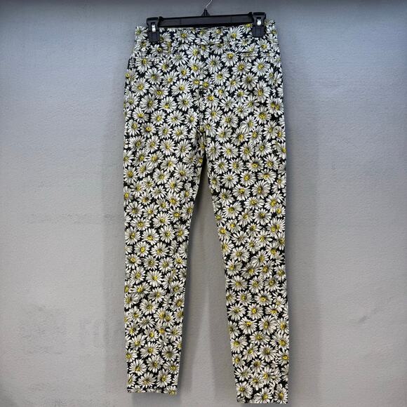 7 For All Mankind Jeans Women's 27 (4) Black White Daisy Skinny Ankle Preppy - Picture 1 of 15